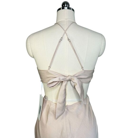 Saints and Secrets Nude Satin Cut Out Maxi Dress | Size S - Picture 9 of 13